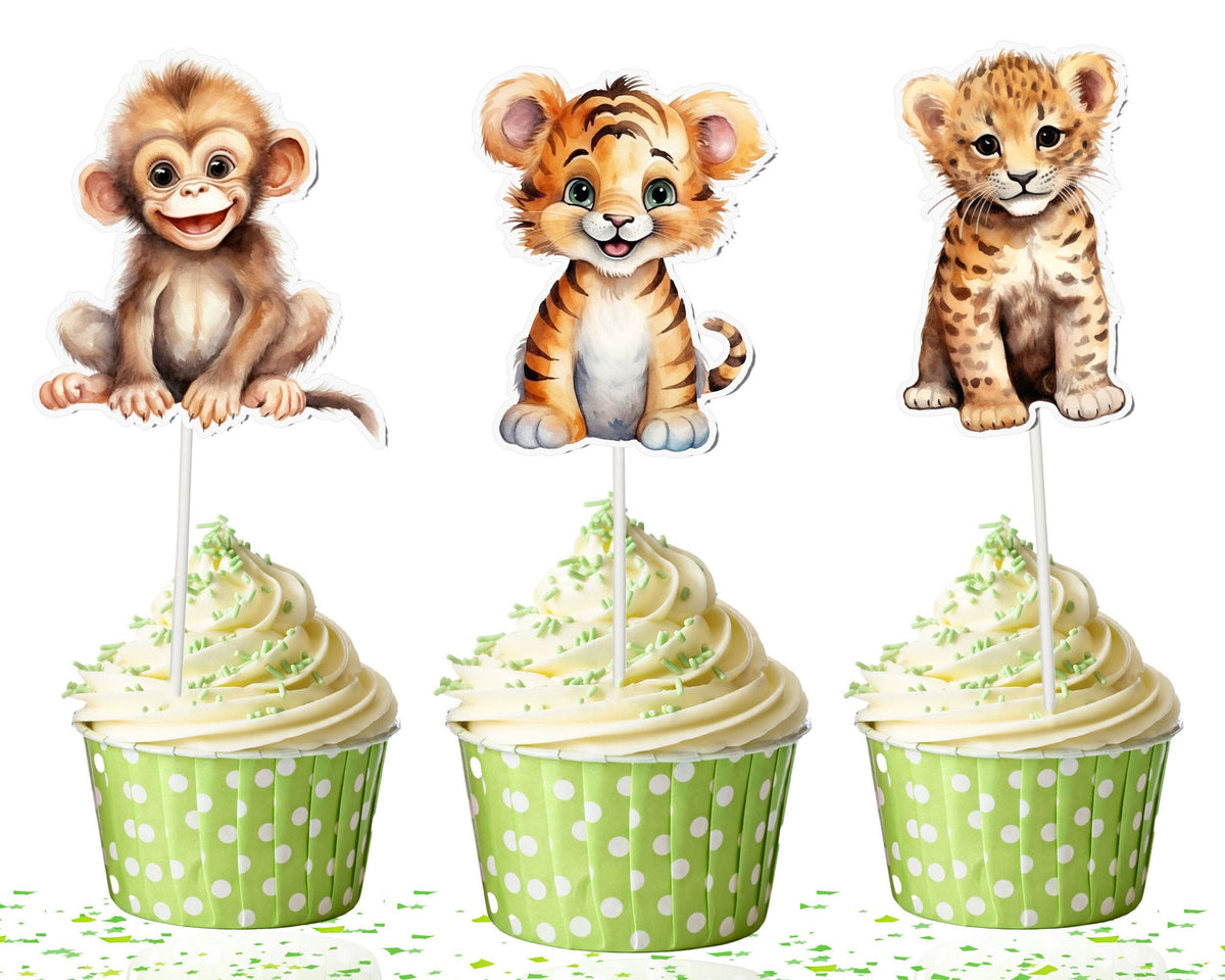 Roar of the Jungle Cupcake Toppers - Bring the Safari Adventure to Your Table!