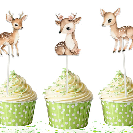 Enchanted Forest Deer Cupcake Toppers - A Whimsical Touch for Your Woodland Gatherings
