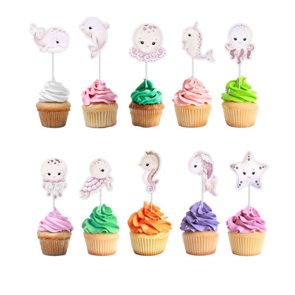 Adorable Under the Sea Cupcake Toppers - Dive into a World of Sweetness!