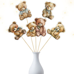 Set of 5 Bear Centerpieces – Perfect for Baby Showers and Birthday Parties