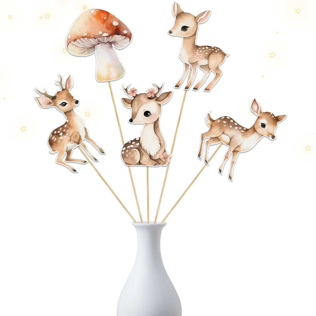 Set of 5 Deer Centerpieces – Perfect for Baby Showers and Birthday Parties