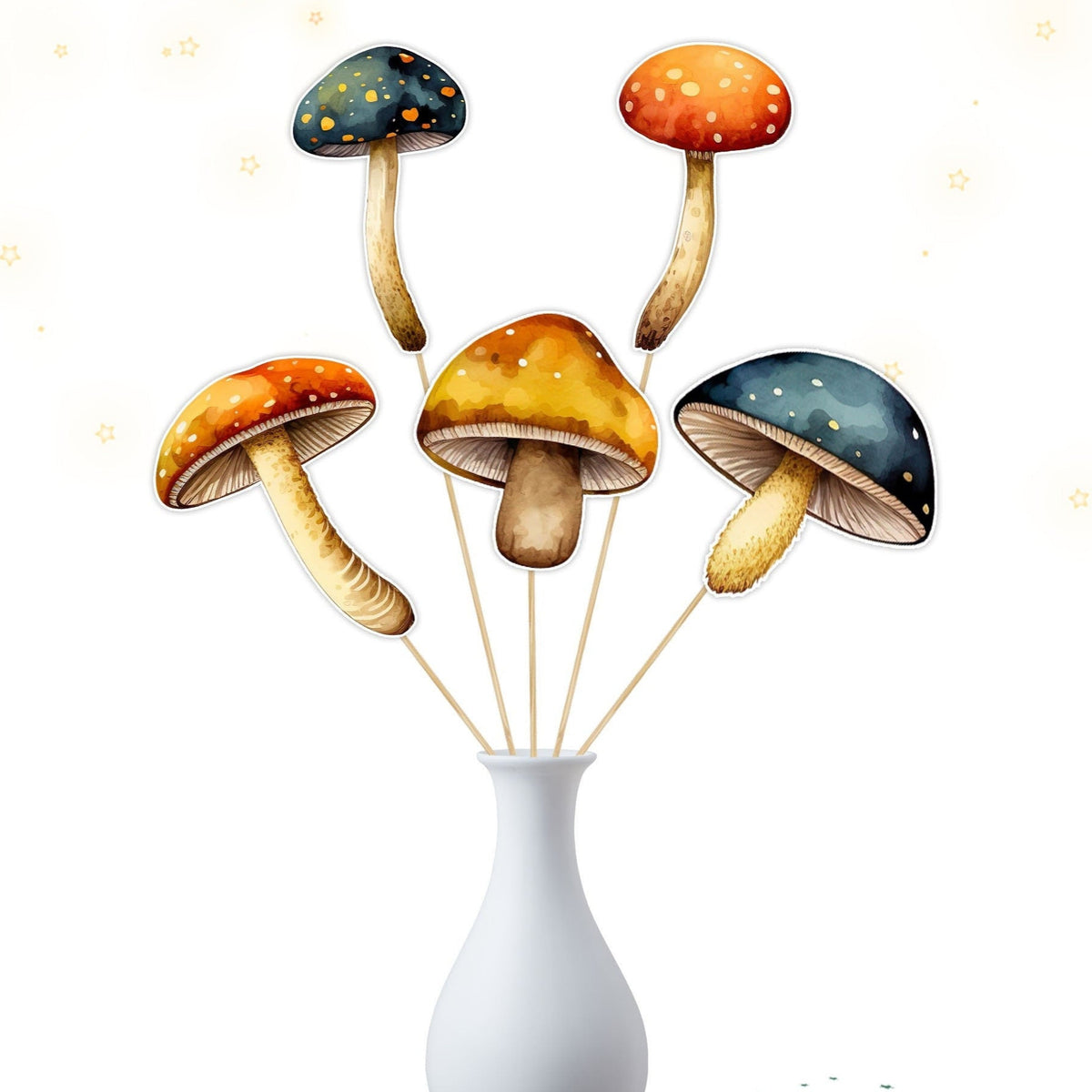 Set of 5 Forest Mushroom Centerpieces – Perfect for Baby Showers and Birthday Parties