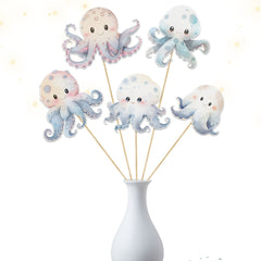 Set of 5 Octopus Centerpieces – Ideal for Baby Showers and Birthday Parties