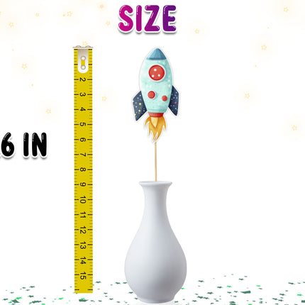 Set of 5 Rocket Centerpieces for Space-Themed Party Decor