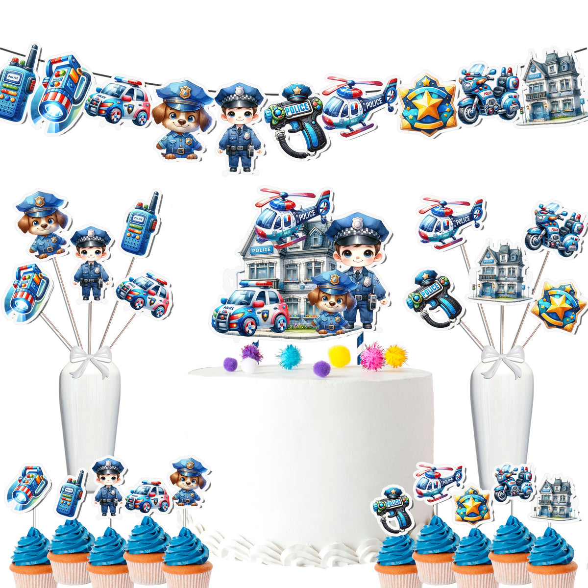 Ultimate Police Officer Birthday Party Decor Set