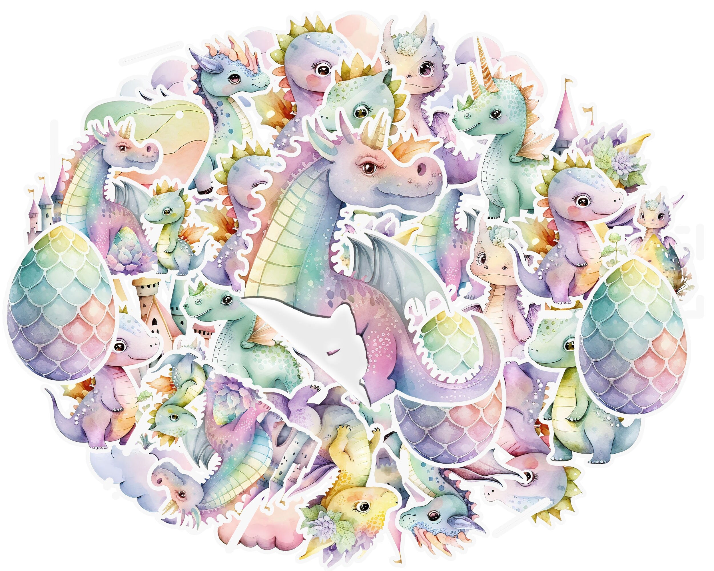 Mystical Pink Dragon Stickers