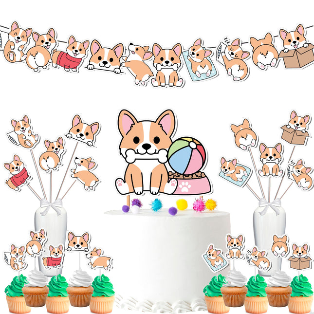 Adorable Corgi Party Decor Set
