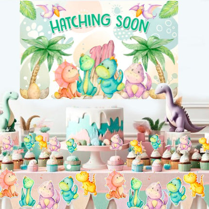 Jubilant Dino Honeycombs Set - 5pcs Colorful Dinosaur Table Centerpieces