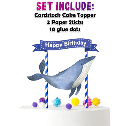Majestic Blue Whale Cake Topper – Celebrate the Big Day with a Splash