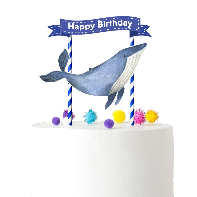 Majestic Blue Whale Cake Topper – Celebrate the Big Day with a Splash