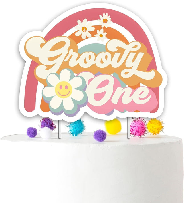 Peace, Love, and Cake - Groovy '70s Inspired Cake Topper for Birthdays
