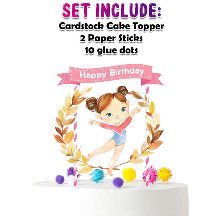 Tumble & Twirl - Energetic Gymnastic Girl Cake Topper for Birthday Celebrations