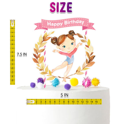 Tumble & Twirl - Energetic Gymnastic Girl Cake Topper for Birthday Celebrations