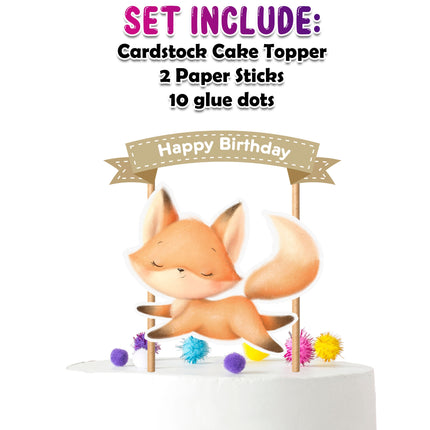 Dreamy Fox - Adorable Sleeping Fox Cake Topper for Whimsical Birthdays