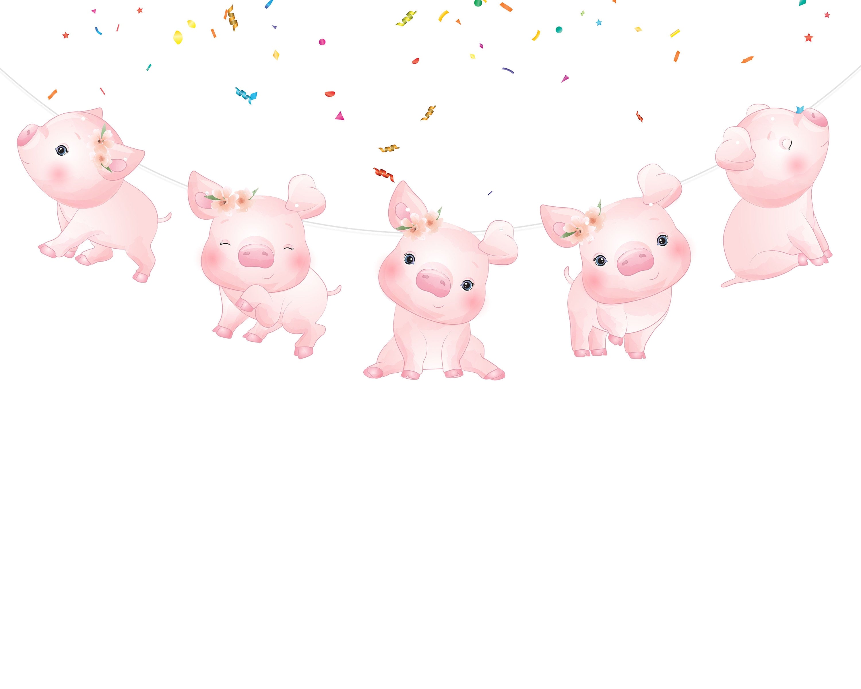 Adorable Pig Farm Cartoon Banner - Perfect for Nursery Decor and Birthday Parties