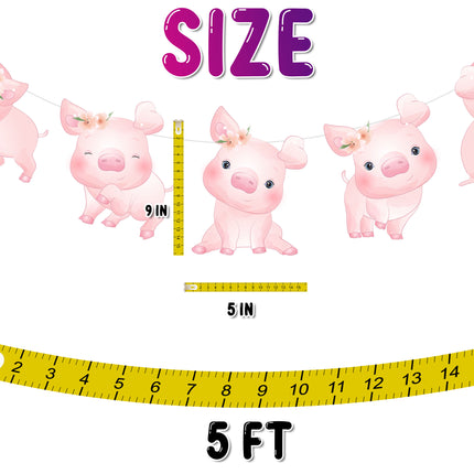 Adorable Pig Farm Cartoon Banner - Perfect for Nursery Decor and Birthday Parties
