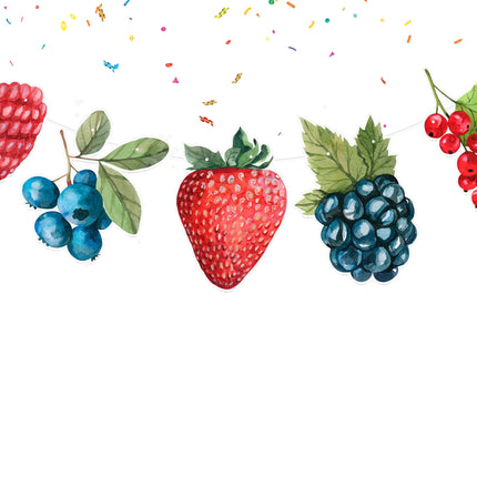 Summer Berries Watercolor Banner - Fresh and Vibrant Kitchen Decor
