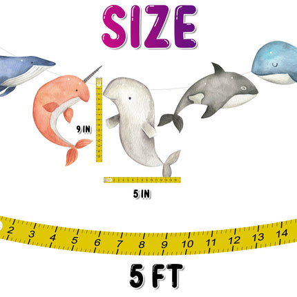 Oceanic Wonders Whale Cartoon Banner - Nautical Nursery and Playroom Decor