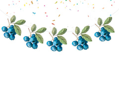 Juicy Blueberries Watercolor Banner - Refreshing Kitchen Decor