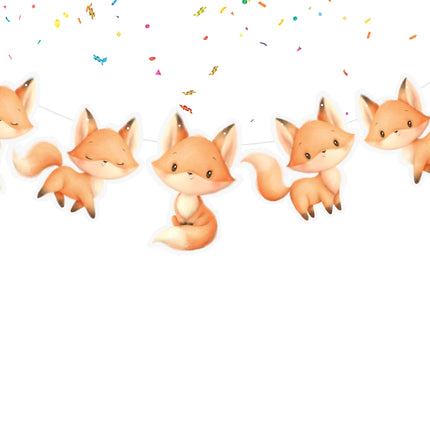 Charming Boho Fox Cartoon Banner - Whimsical Woodland Decor for Nurseries and Playrooms