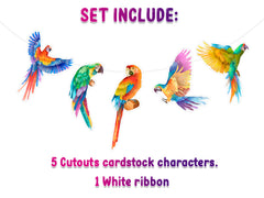 Vibrant Arara Parrot Cartoon Banner - Tropical Bird Decor for Kids' Spaces
