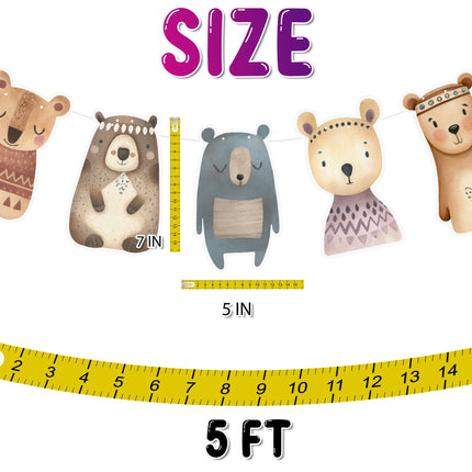 Whimsical Woodland Bears Banner - Charming Forest Friends Decor for Kids