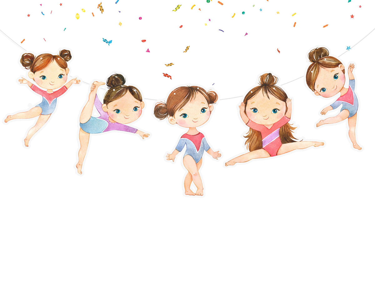 Little Gymnasts Banner - Inspiring Acrobatic Cartoon Decor for Kids