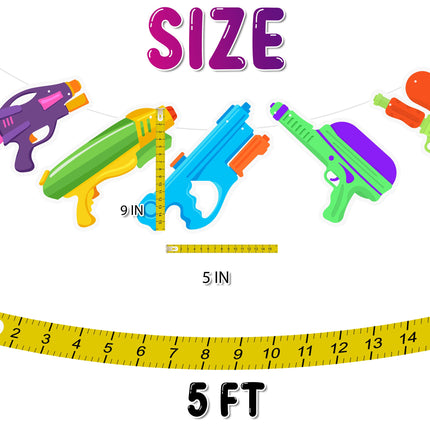 Super Soaker Squad - Colorful Water Gun Cartoon Banner for Summer Parties
