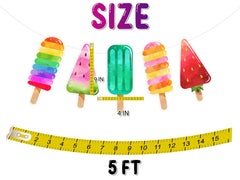 Colorful Popsicle Cartoon Banner for Sweet Summer Parties and Frozen Treat Celebrations
