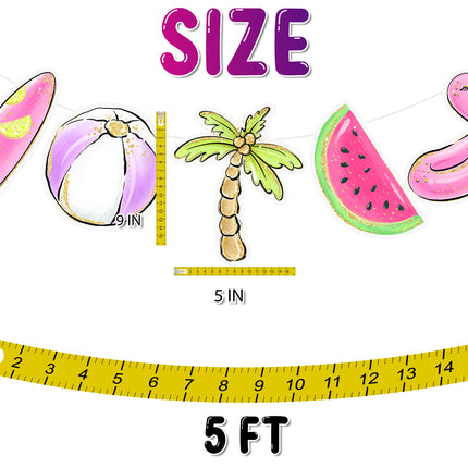 Splashy Pool Party Cartoon Banner for Summertime Fun and Tropical Celebrations