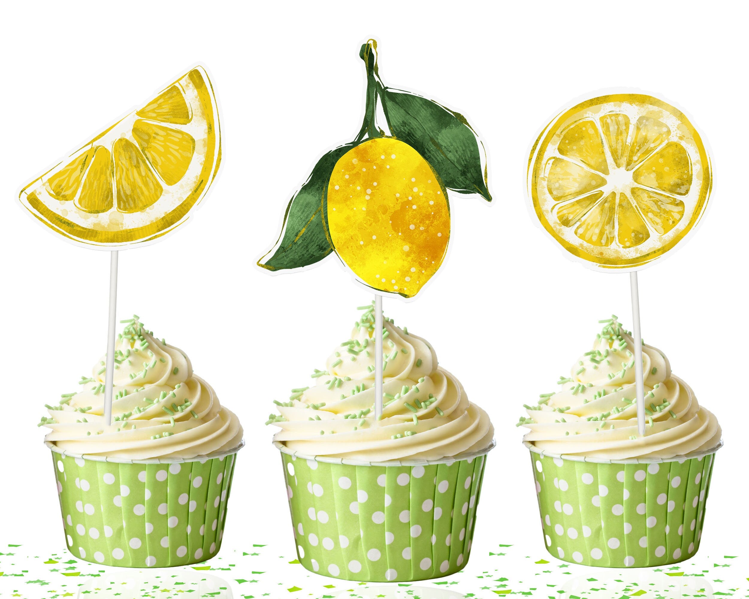 Lemon Zest Cupcake Toppers - Add a Twist of Citrus to Your Celebrations