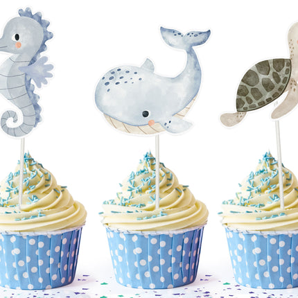 Enchanting Under the Sea Cupcake Toppers - Ocean Adventure Party Decor