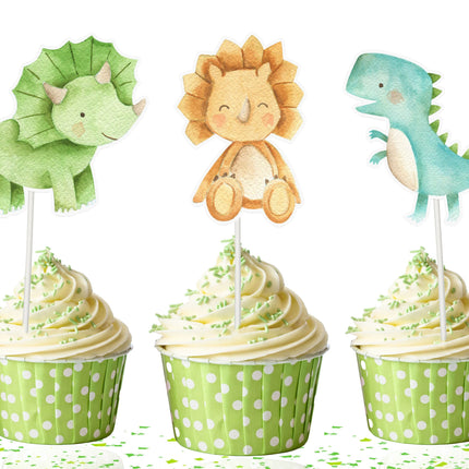 Prehistoric Dino Cupcake Toppers - Roar into the Party with Jurassic Charm