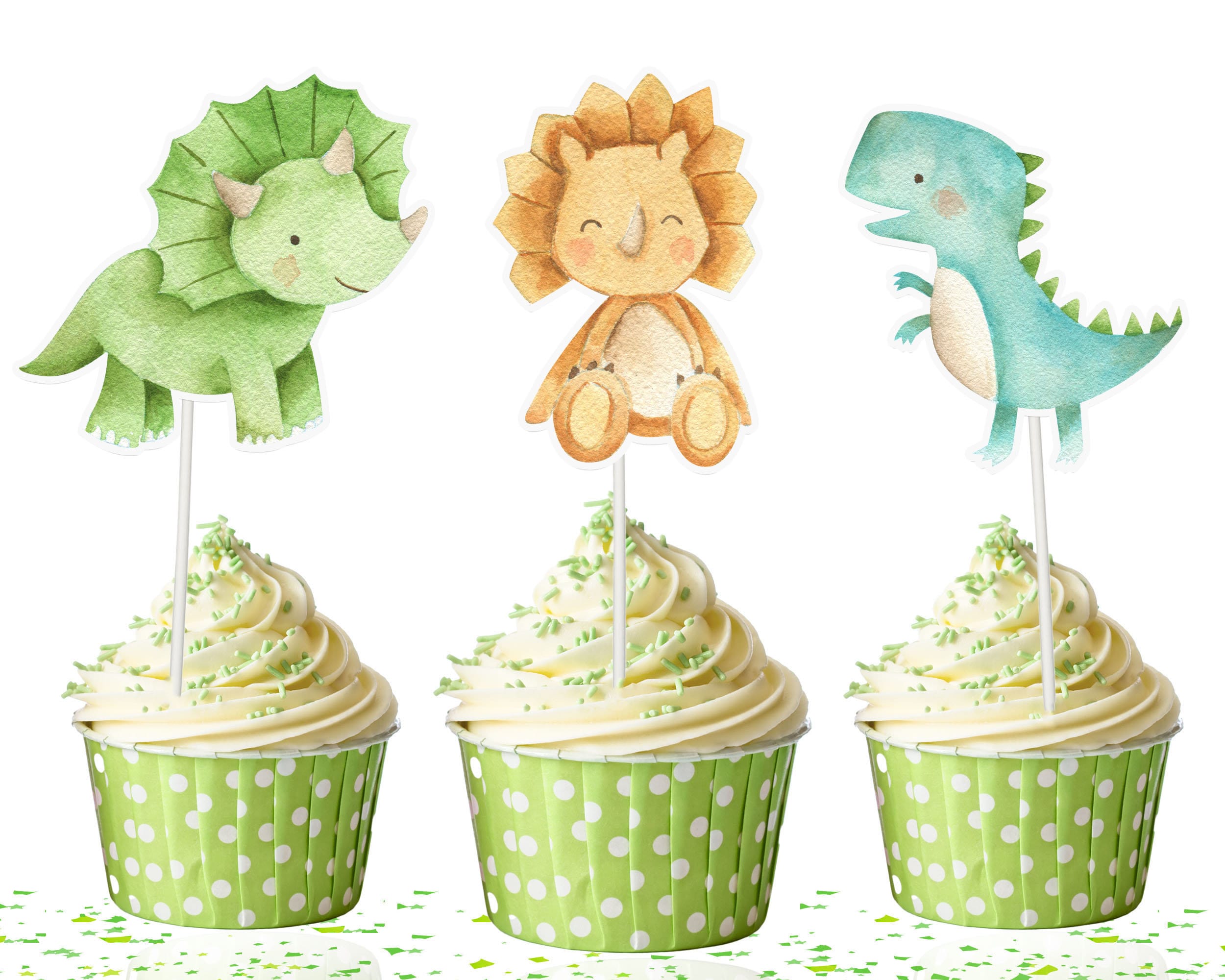 Prehistoric Dino Cupcake Toppers - Roar into the Party with Jurassic Charm