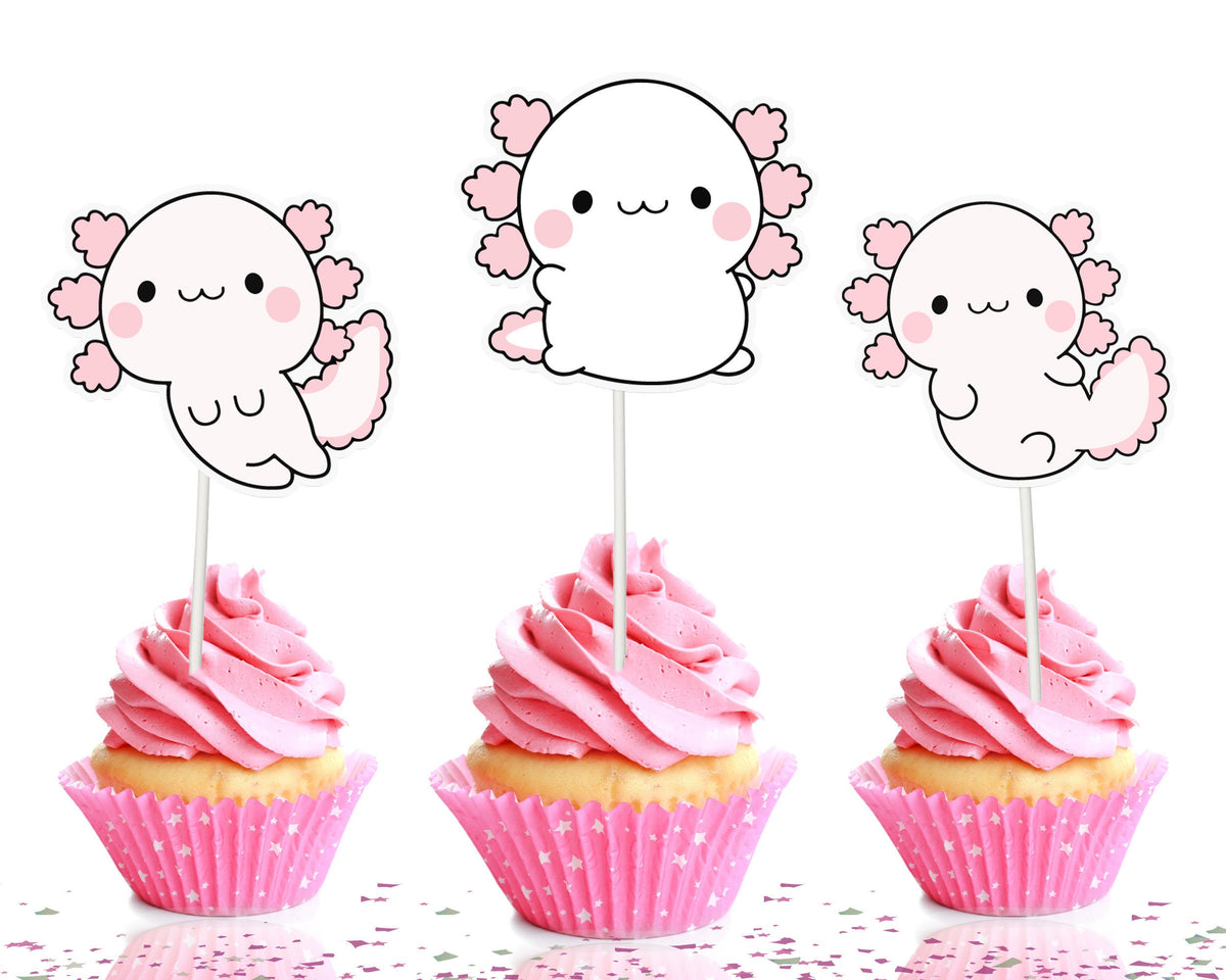 Cute Axolotl Cupcake Toppers - Sweeten Your Celebration with a Splash of Cuteness
