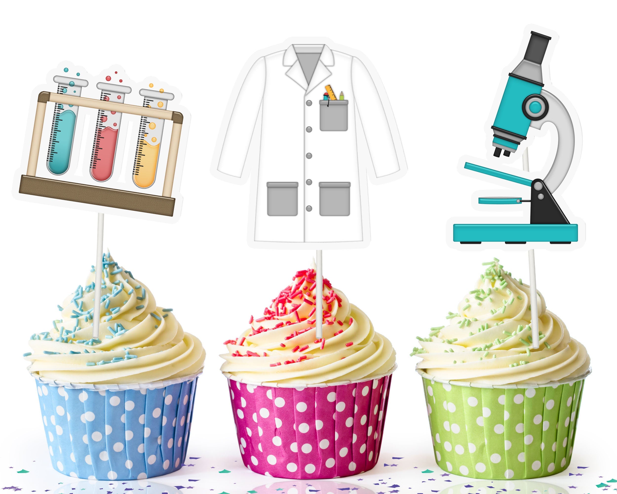 iscover & Delight with Science Cupcake Toppers - Perfect for Themed Parties & Educational Fun!