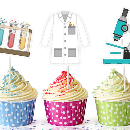 iscover & Delight with Science Cupcake Toppers - Perfect for Themed Parties & Educational Fun!