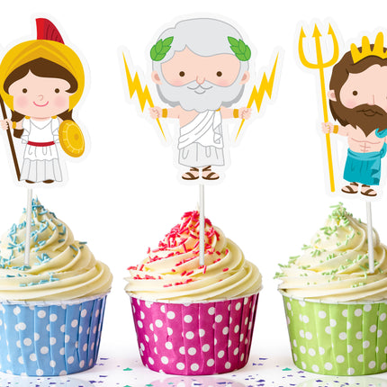 Divine Greek Gods Cupcake Toppers for Mythological Party Themes