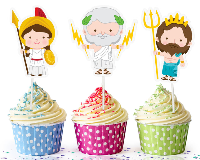 Divine Greek Gods Cupcake Toppers for Mythological Party Themes