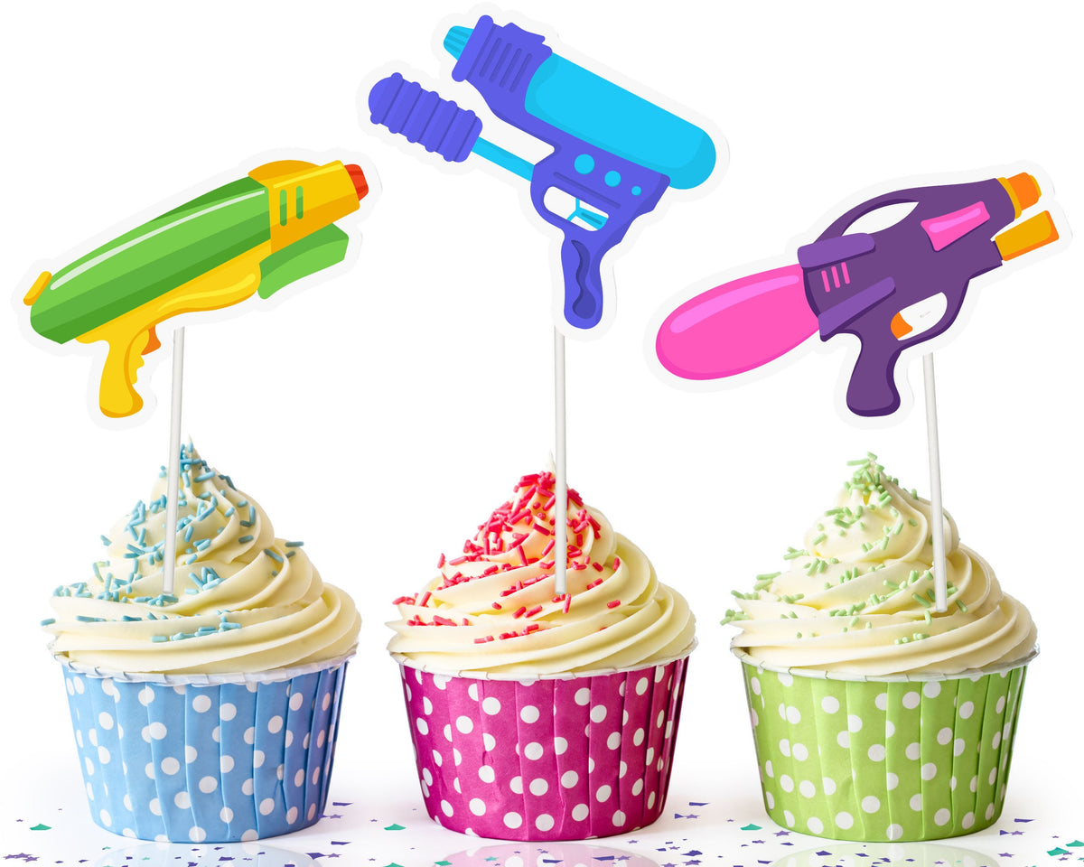 Super Soaker Water Gun Cupcake Toppers - Make a Splash at Your Next Party