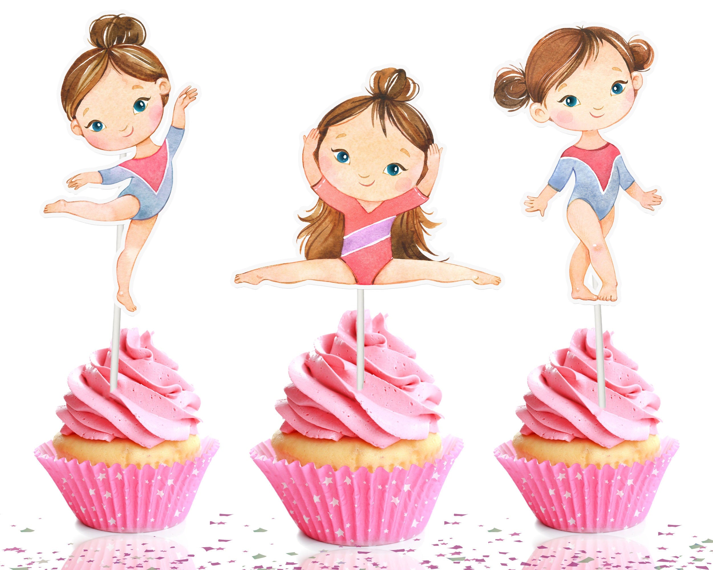 Graceful Gymnast Cupcake Toppers