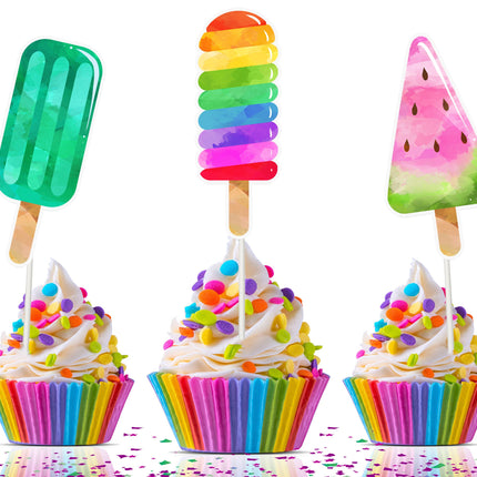 Sweet Summer Popsicle Cupcake Toppers - Colorful Party Decorations for All Occasions