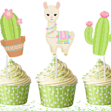 Lively Llama Cupcake Toppers - Brighten Up Your Desserts with a Desert Twist
