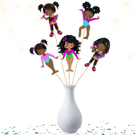 Dynamic Afro Gymnast Centerpieces