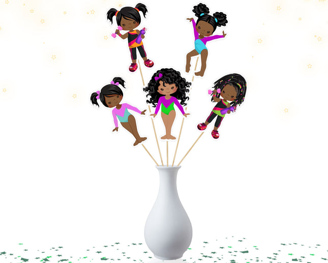 Dynamic Afro Gymnast Centerpieces