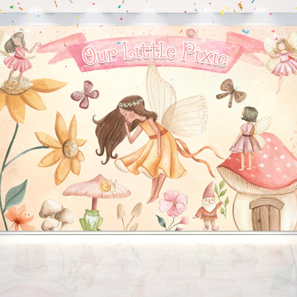 "Whimsical Fairy Garden" Baby Shower Backdrop