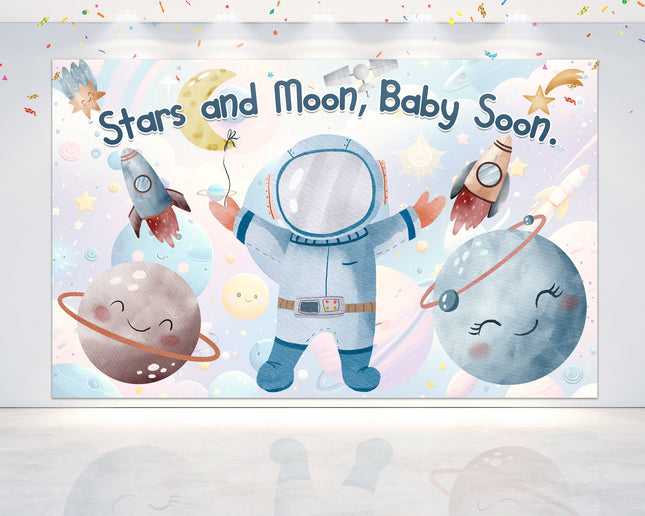 Outer Space Baby Shower Backdrop
