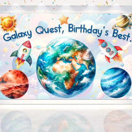 Stellar Space Birthday Backdrop