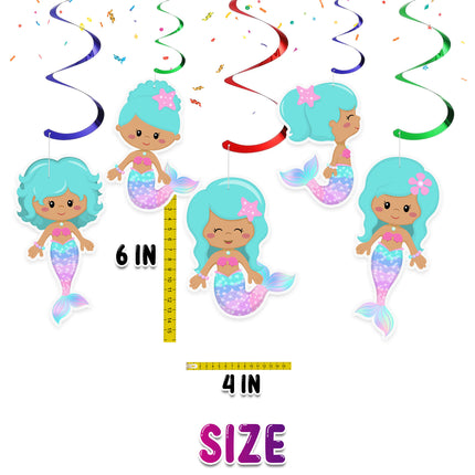 Magical Mermaid Swirl Decorations - Set of 10 Whimsical Party Swirls for Enchanted Undersea Events
