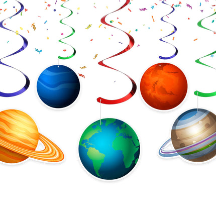 Cosmic Solar System Party Swirl Decorations